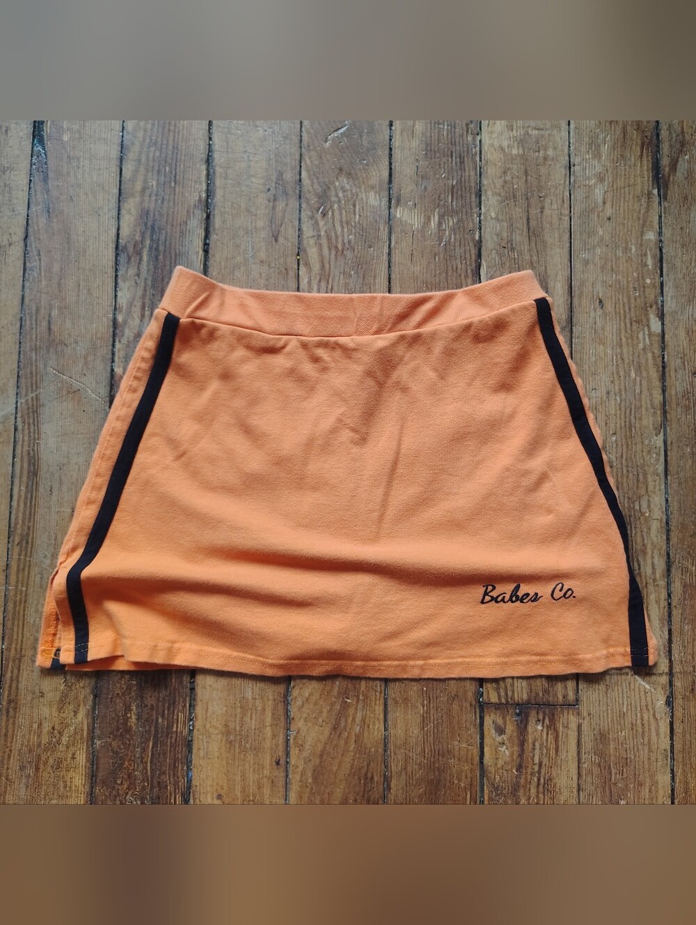 Vintage 90s Orange Stretch Skort Sz Small Short Skirt Ladies Babes Co Sporty
